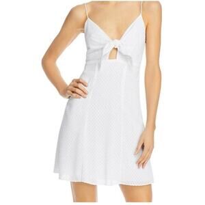NEW Alice & Olivia Tie Front Mini Dress Size 8 White Graduation Wedding Formal